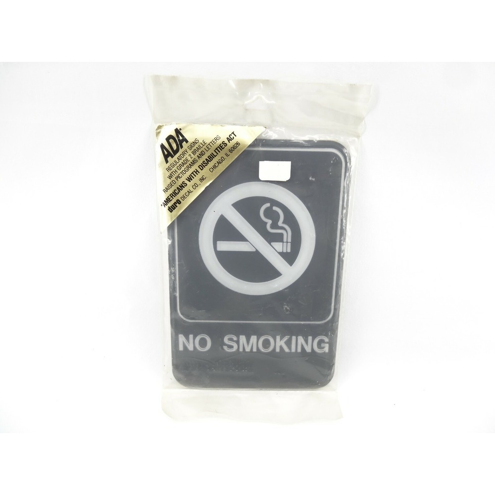 Duro No Smoking Sign ADA Compliant Grade 2 Braille Tactile Raised Lettering